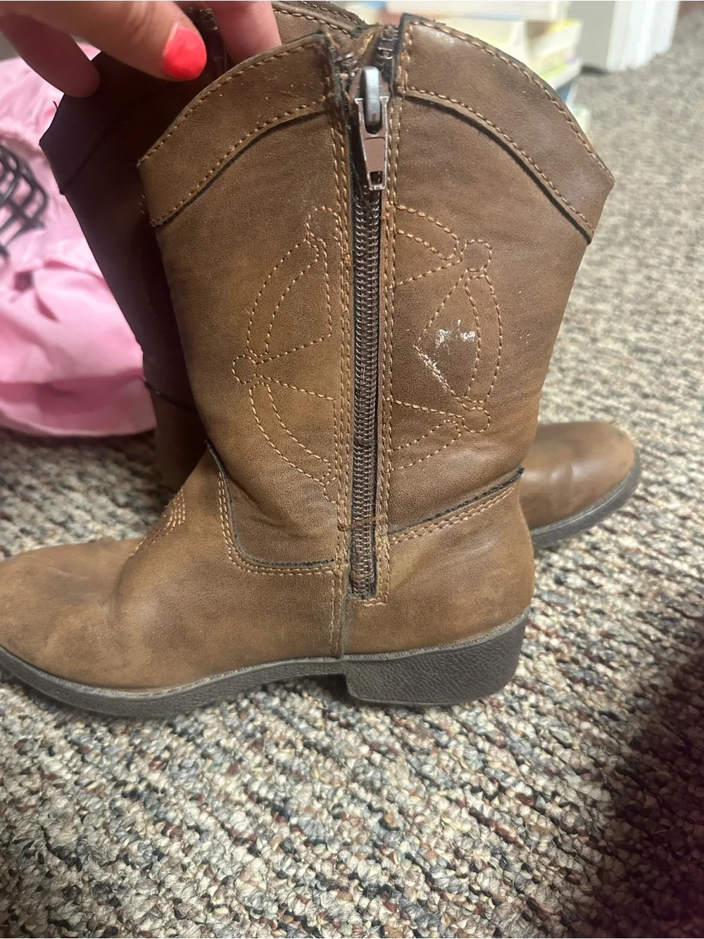 Kids Brown Cowboy Boots with Woody Graphic